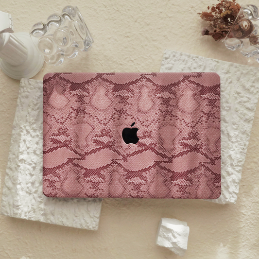 Leather Series ♾ Red Snake Pattern Leather MacBook Case