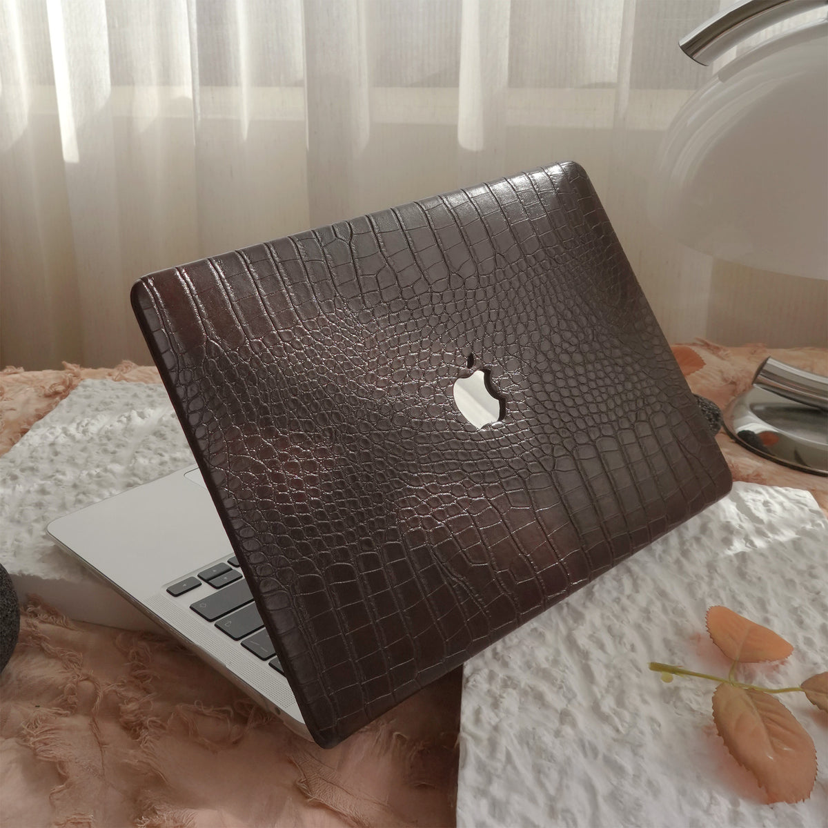 Leather Series ♾ Dark Brown Crocodile Leather MacBook Case