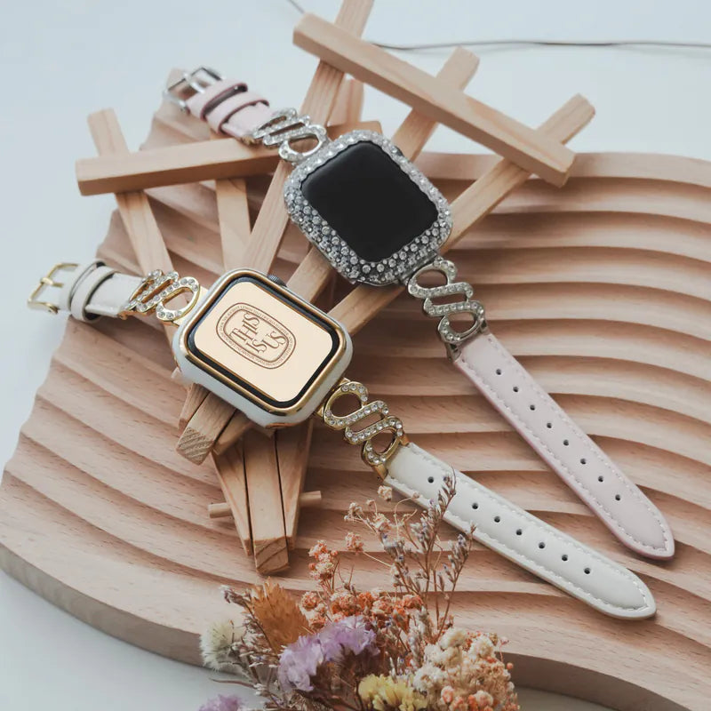 Double Spin Diamond-Encrusted Aesthetic Metal Apple Watch Band