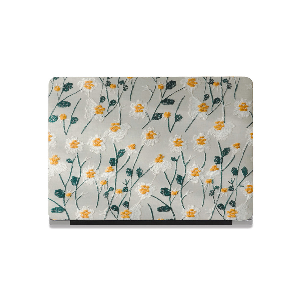 This is us Warm Sun Daisy Embroidery Leather Macbook Case