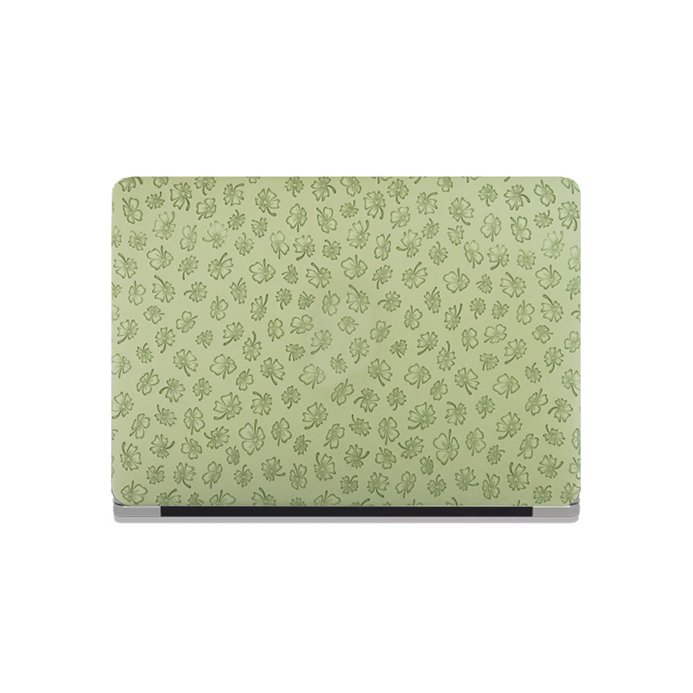 Clover Embossing Mint Green Leather Macbook Case