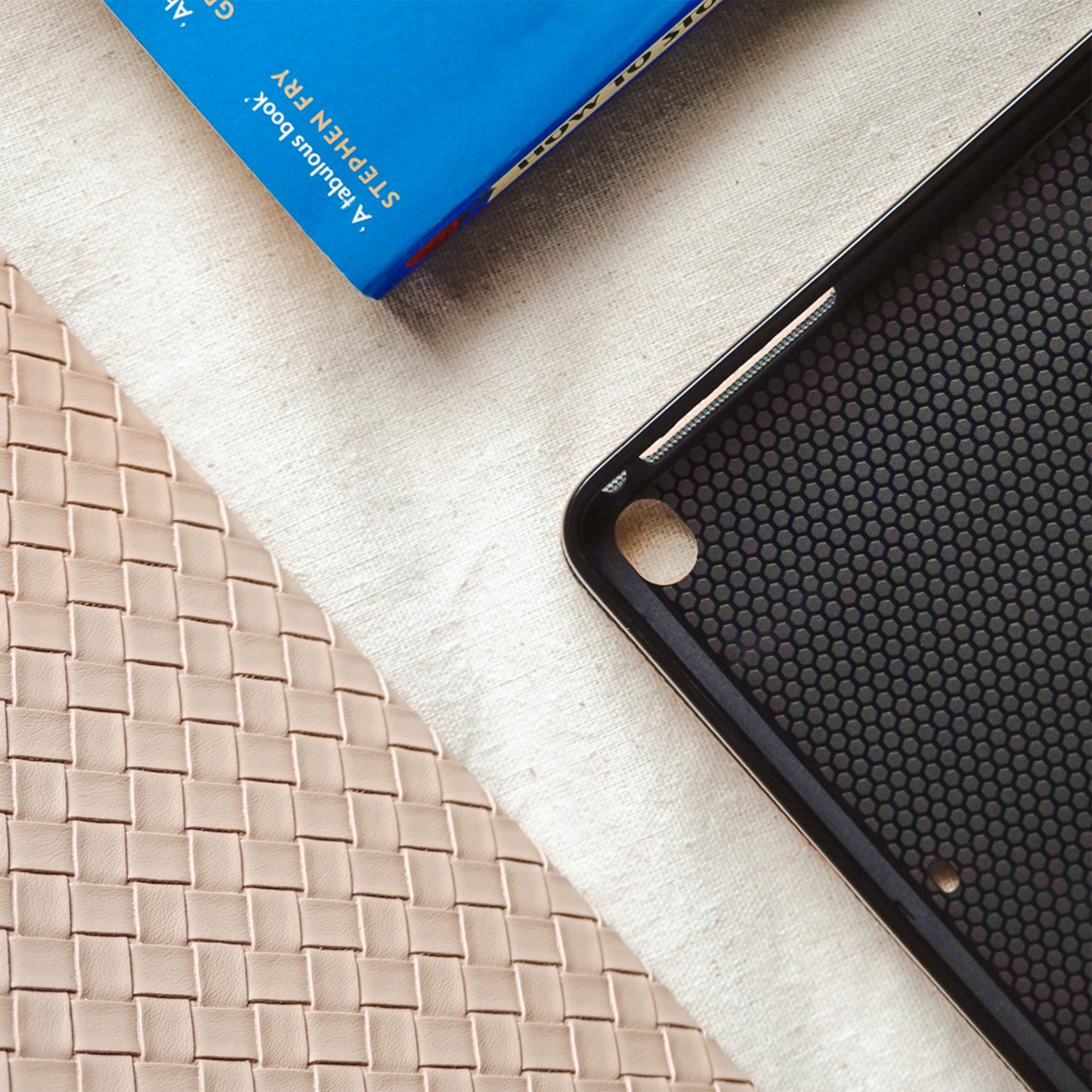 Leather Series & Milk Tea Braided with Pencil Holder iPad Protective Case
