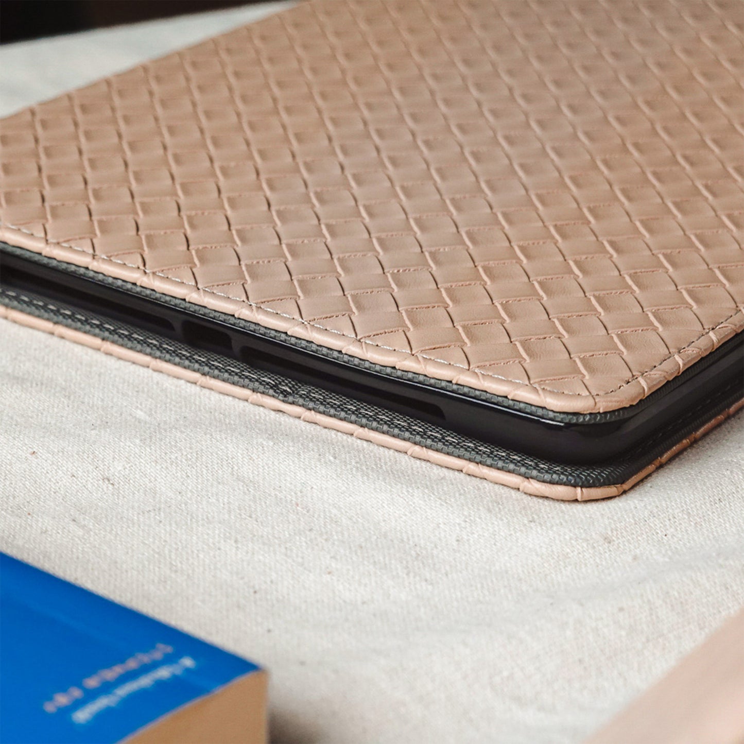 Leather Series & Milk Tea Braided with Pencil Holder iPad Protective Case