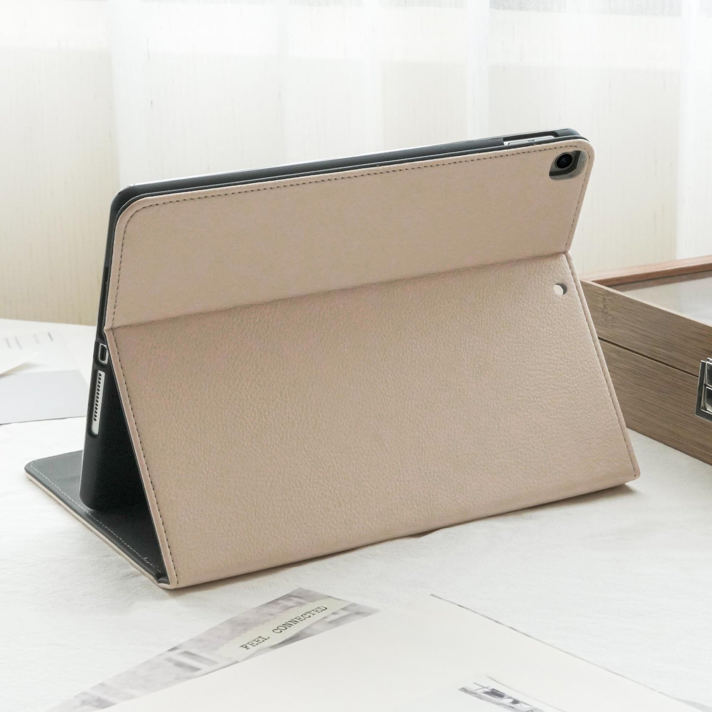 Leather Series ♾ White Lychee Skin iPad Protective Case