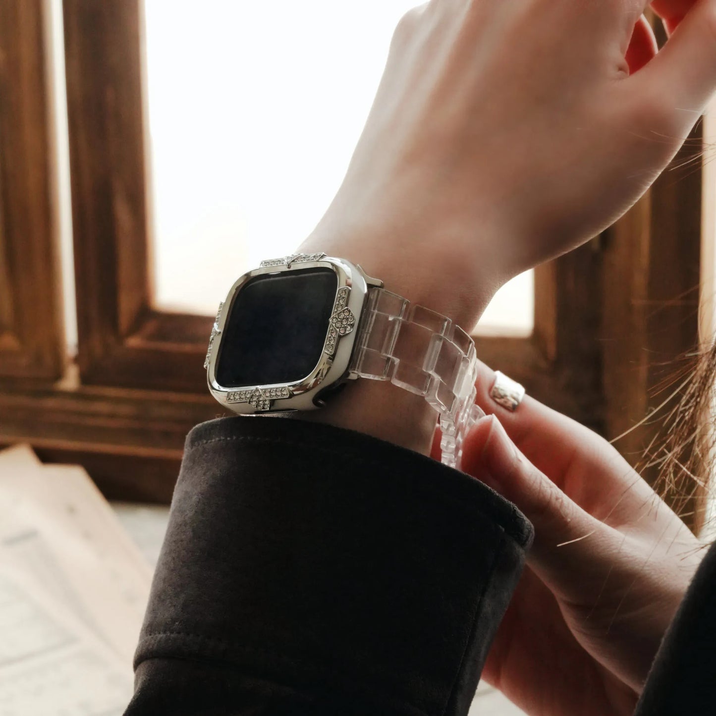 Transparent Jade Resin Apple Watch strap