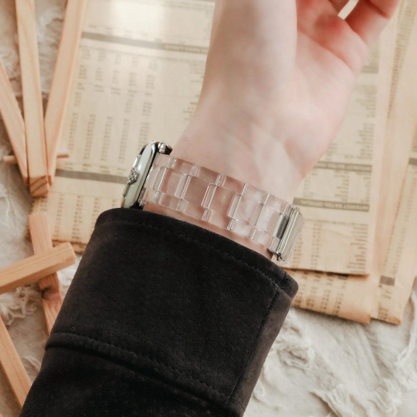 Transparent Jade Resin Apple Watch strap