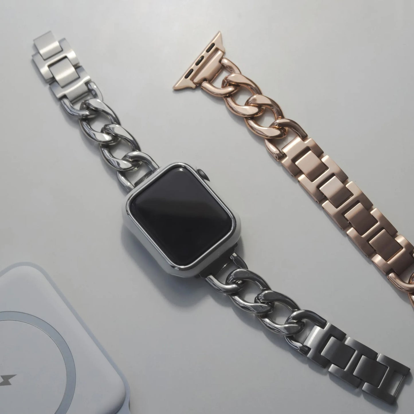 Classic Single Buckle Chain Metal Apple Watch Band
