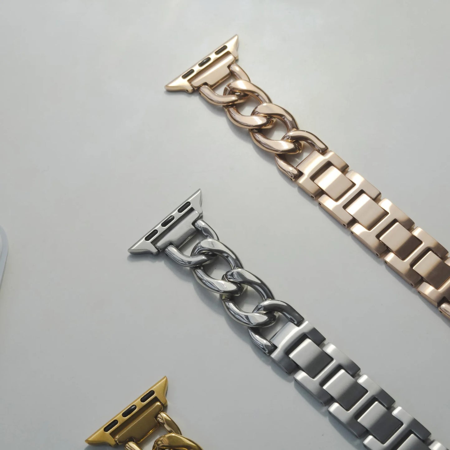 Classic Single Buckle Chain Metal Apple Watch Band