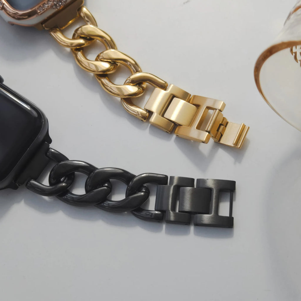 Classic Single Buckle Chain Metal Apple Watch Band