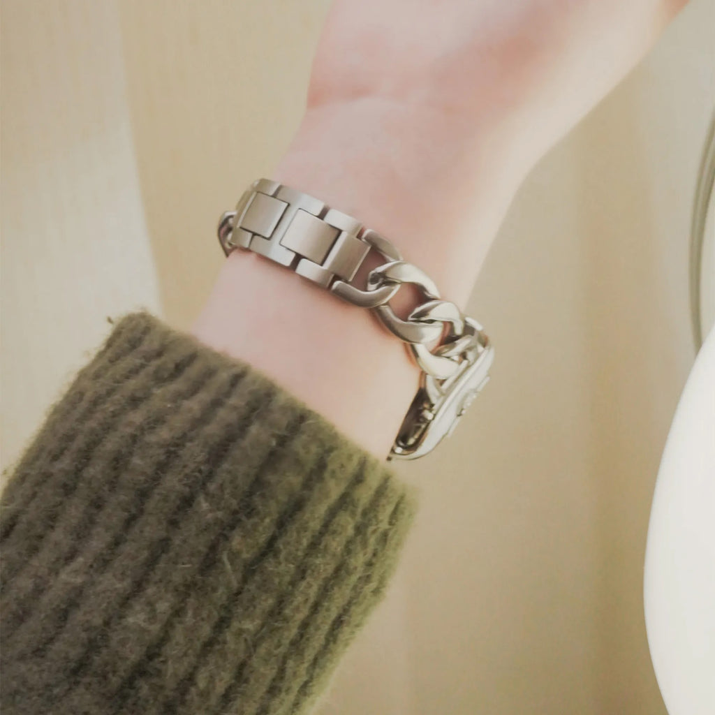 Classic Single Buckle Chain Metal Apple Watch Band