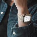 High Gold Square Diamond Textured Stainless Steel Mesh Apple Watch Strap
