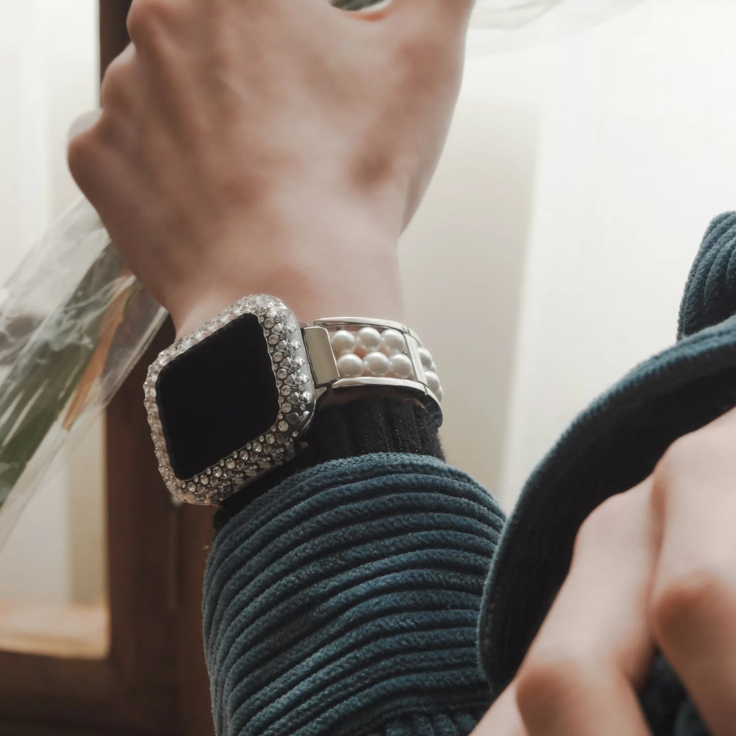 Classic Pearl Textured Metal Apple Watch Strap
