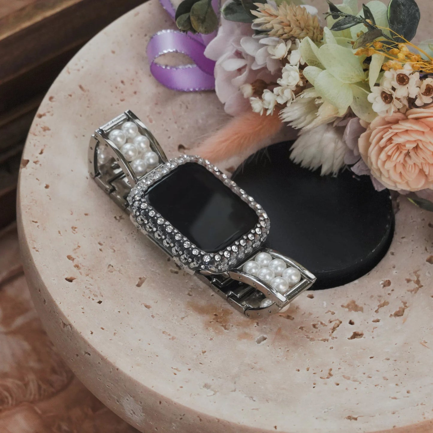 Classic Pearl Textured Metal Apple Watch Strap