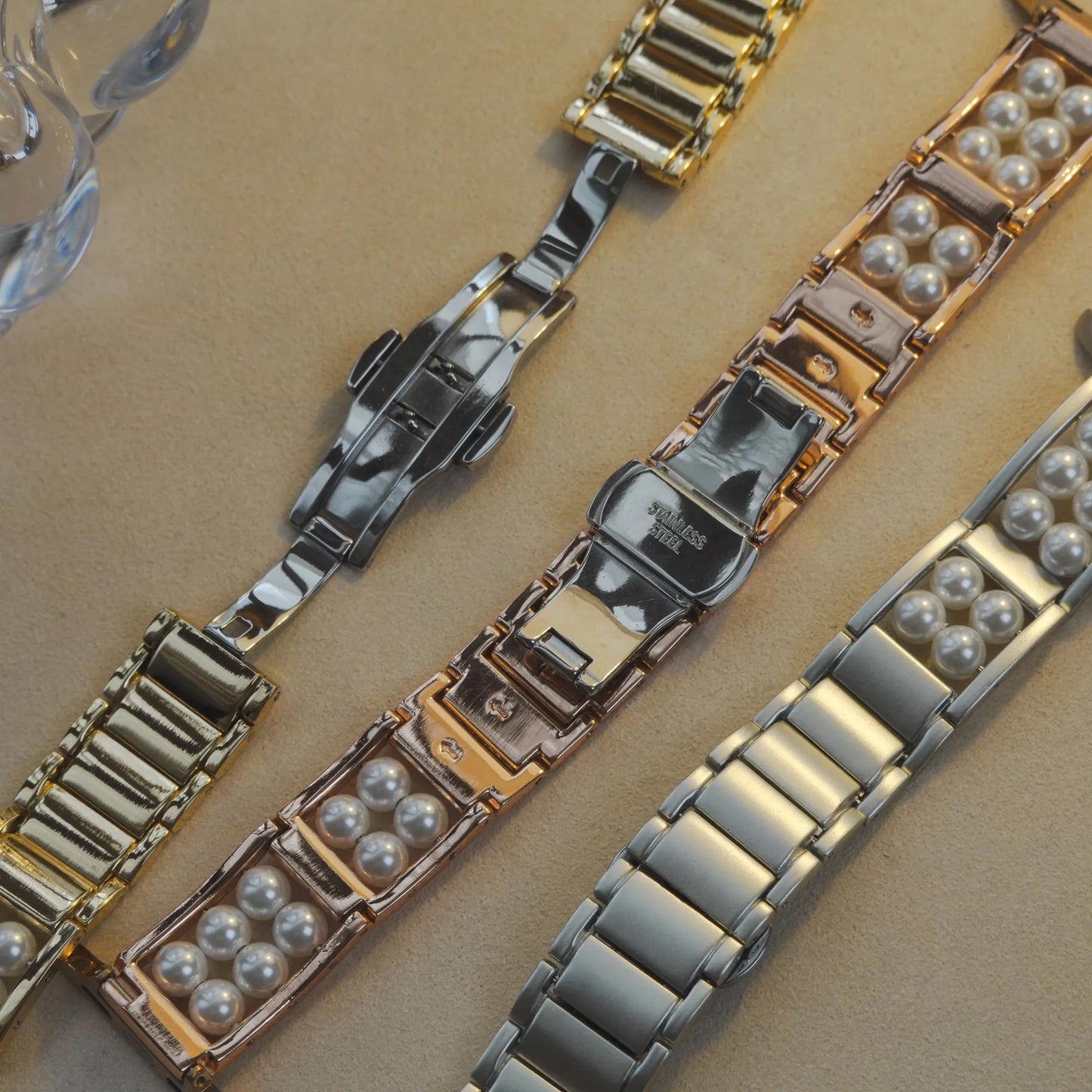 Classic Pearl Textured Metal Apple Watch Strap