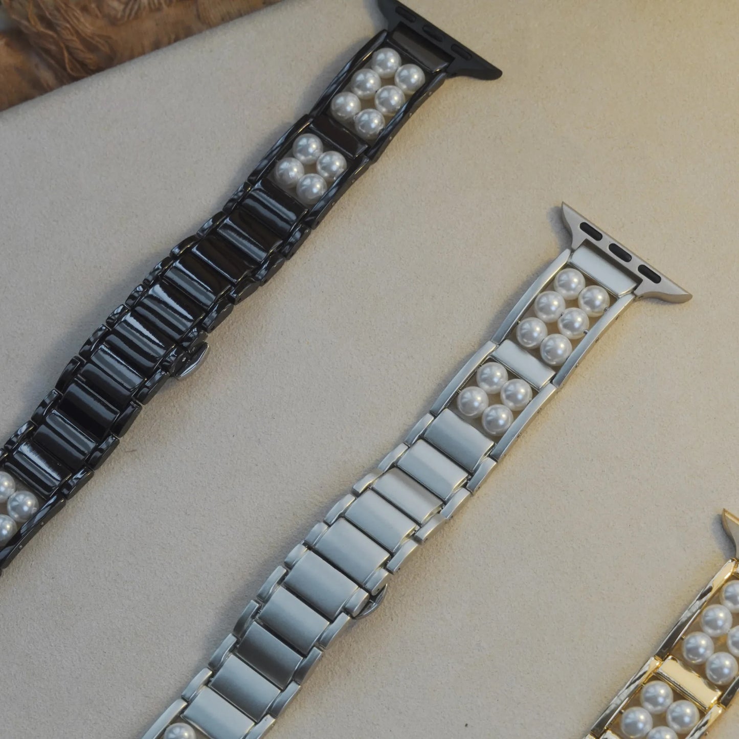 Classic Pearl Textured Metal Apple Watch Strap