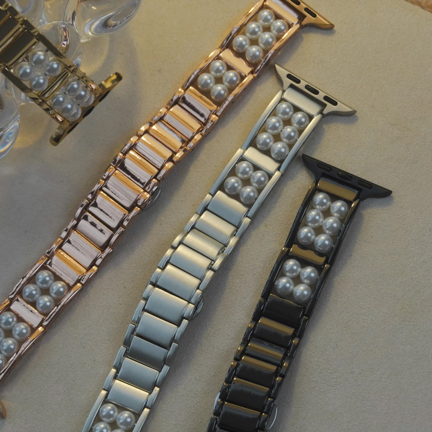 Classic Pearl Textured Metal Apple Watch Strap