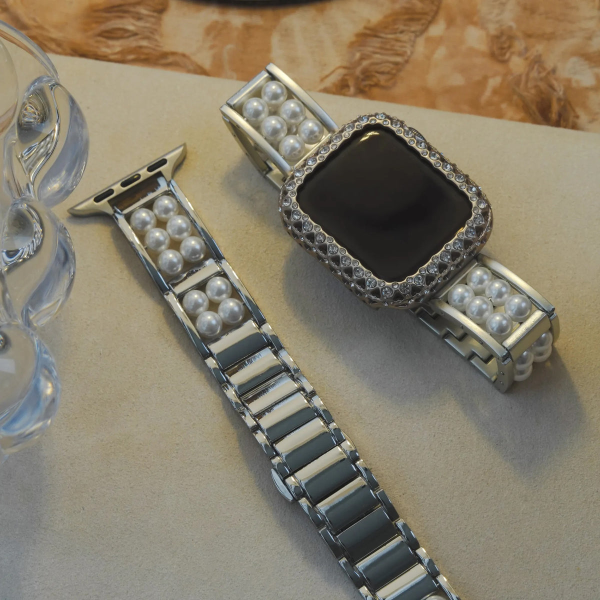 Classic Pearl Textured Metal Apple Watch Strap