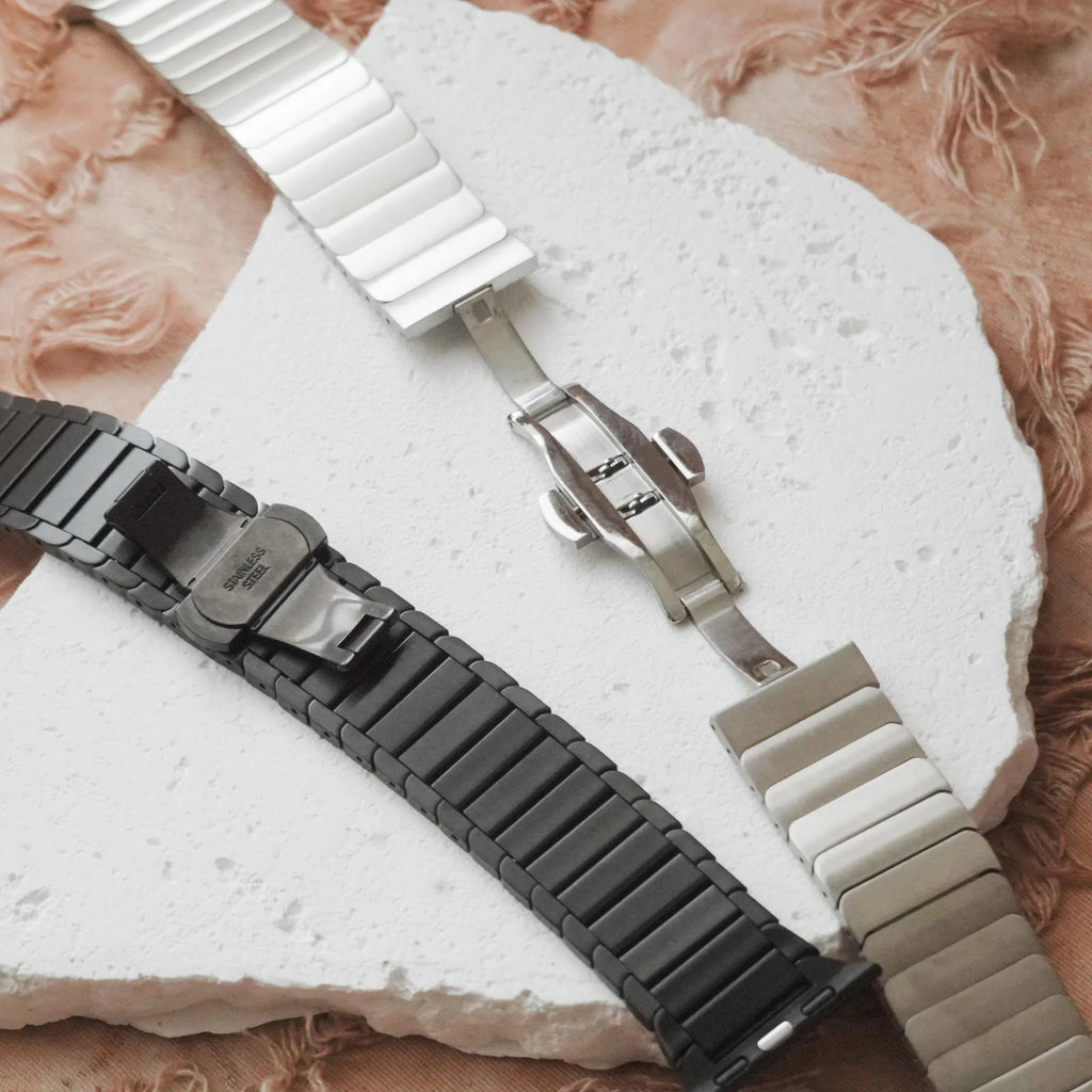 Armor Metal Butterfly Clasp Apple Watch Band