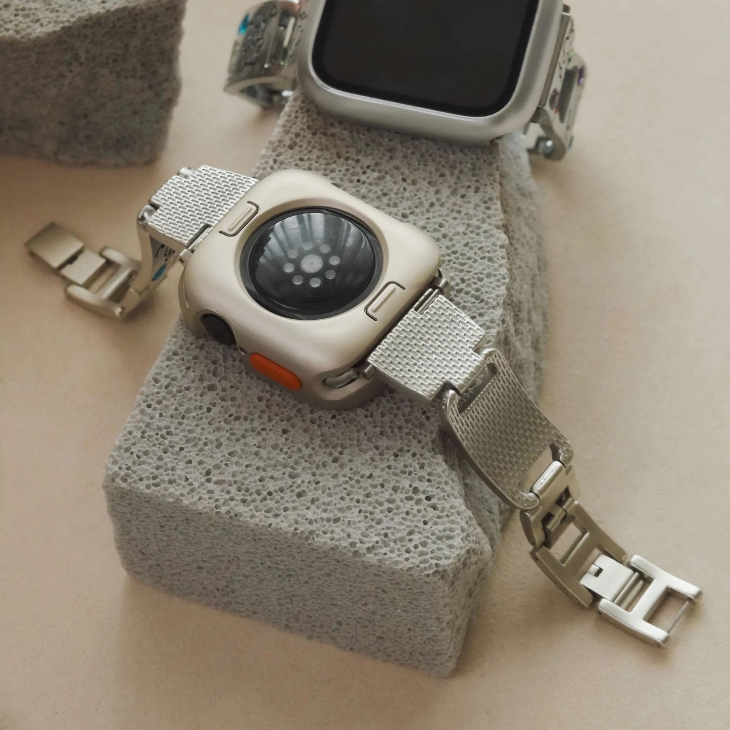 Cute is Justice" Stylish Metal Diamond-Studded Apple Watch Band