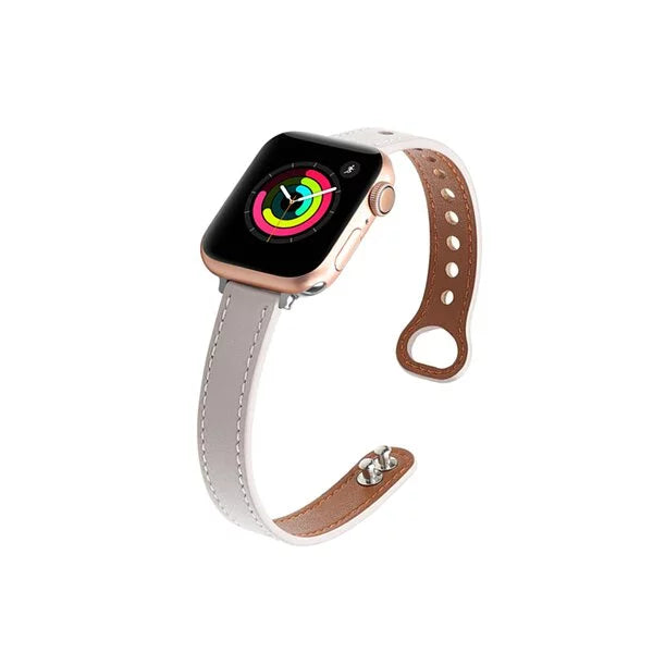 Narrow Genuine Leather Buckle Apple Watch Band