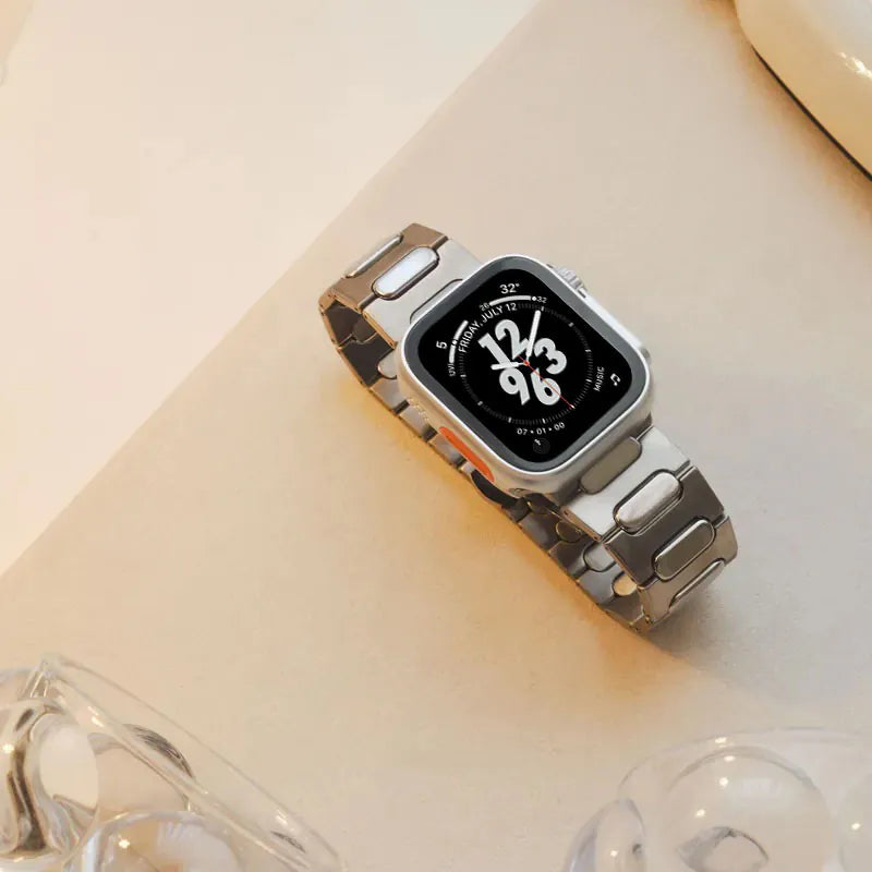 Carter Titanium Texture Butterfly Clasp Apple Watch strap