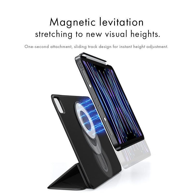 Blue Pink Gradient Star Magnetic Ring with 360° Adjustable Feature and Pencil Slot iPad Case