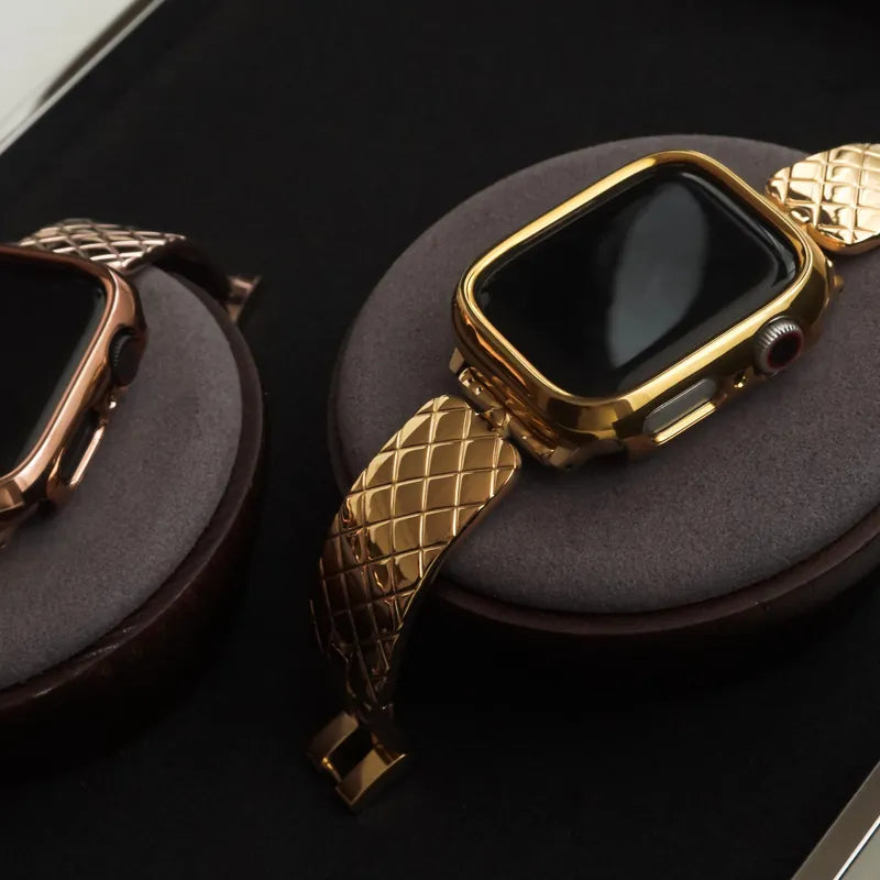 Textured Mesh Stainless Steel Metal Apple Watch Band