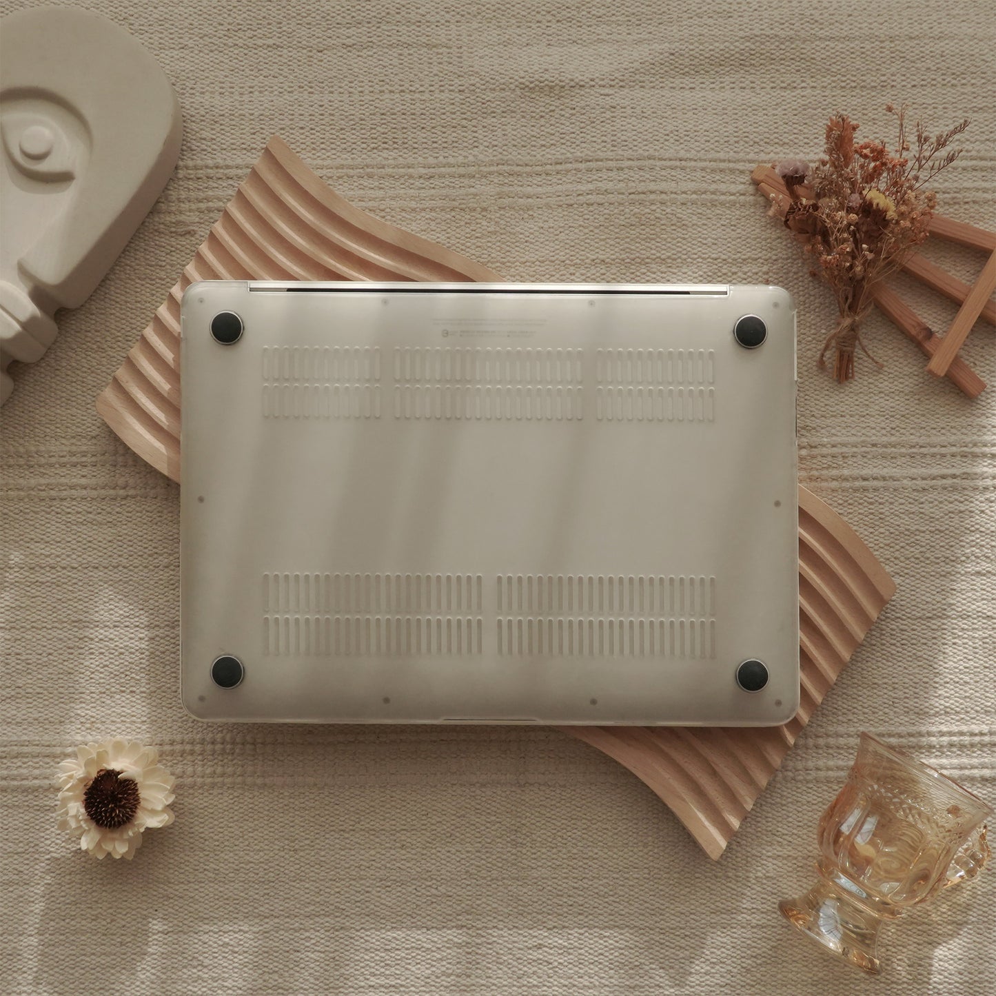 Embossed Flora Light Brown MacBook Case