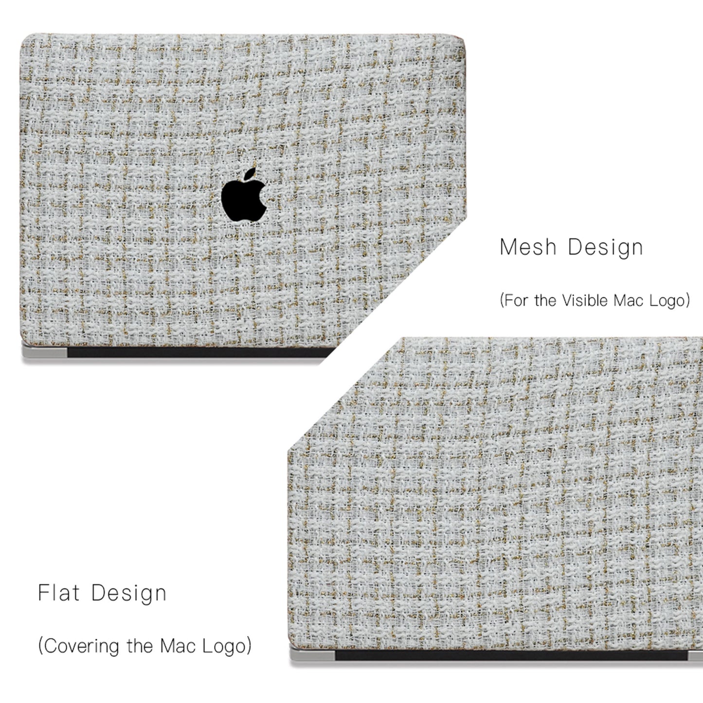 Plain Weave Chanel Style ♾ Off-White Yarn Woven Mac Case
