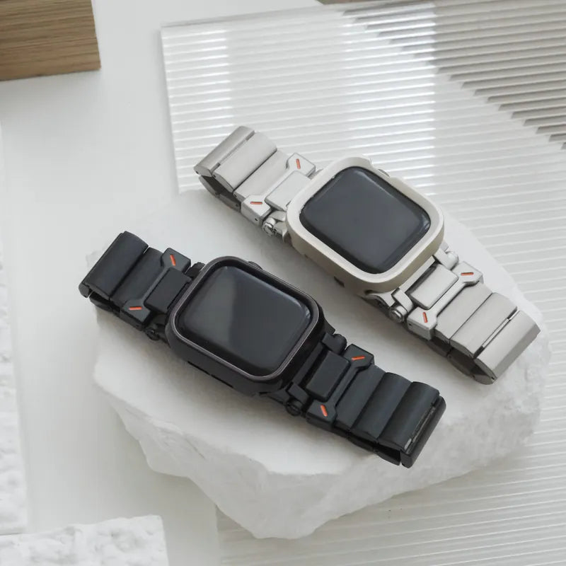 Titanium Explorer Wide Metal Apple Watch strap