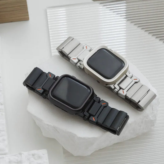 Titanium Explorer Wide Metal Apple Watch strap