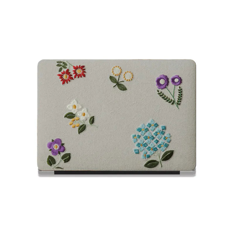 Embroidered Series ♾ Spring Whispers – Textured Stitch MacBook Case