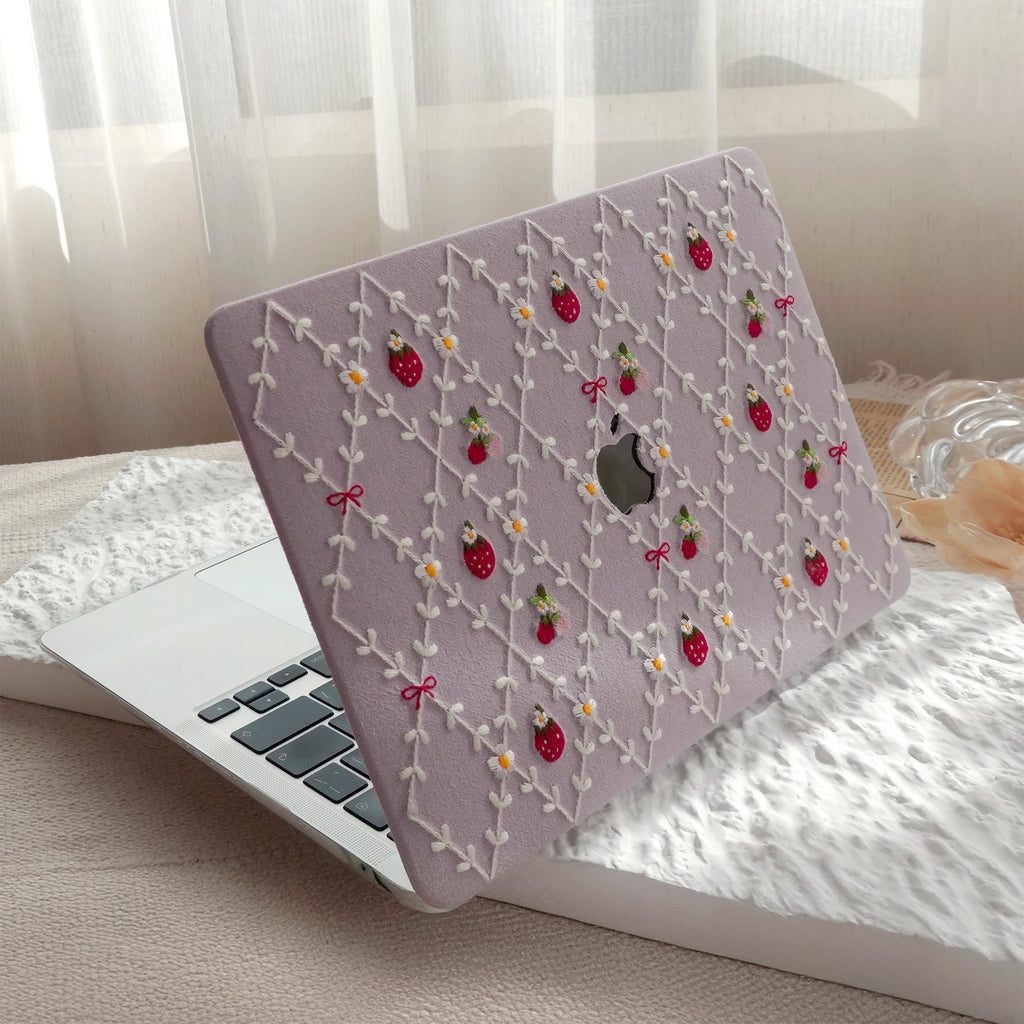 Embroidered Series ♾ Purple Mood Delicate Stitch Detailing MacBook Case