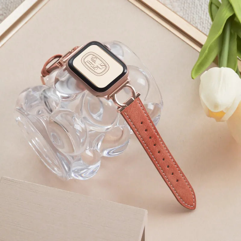 Circular Design Leather Apple Watch Band