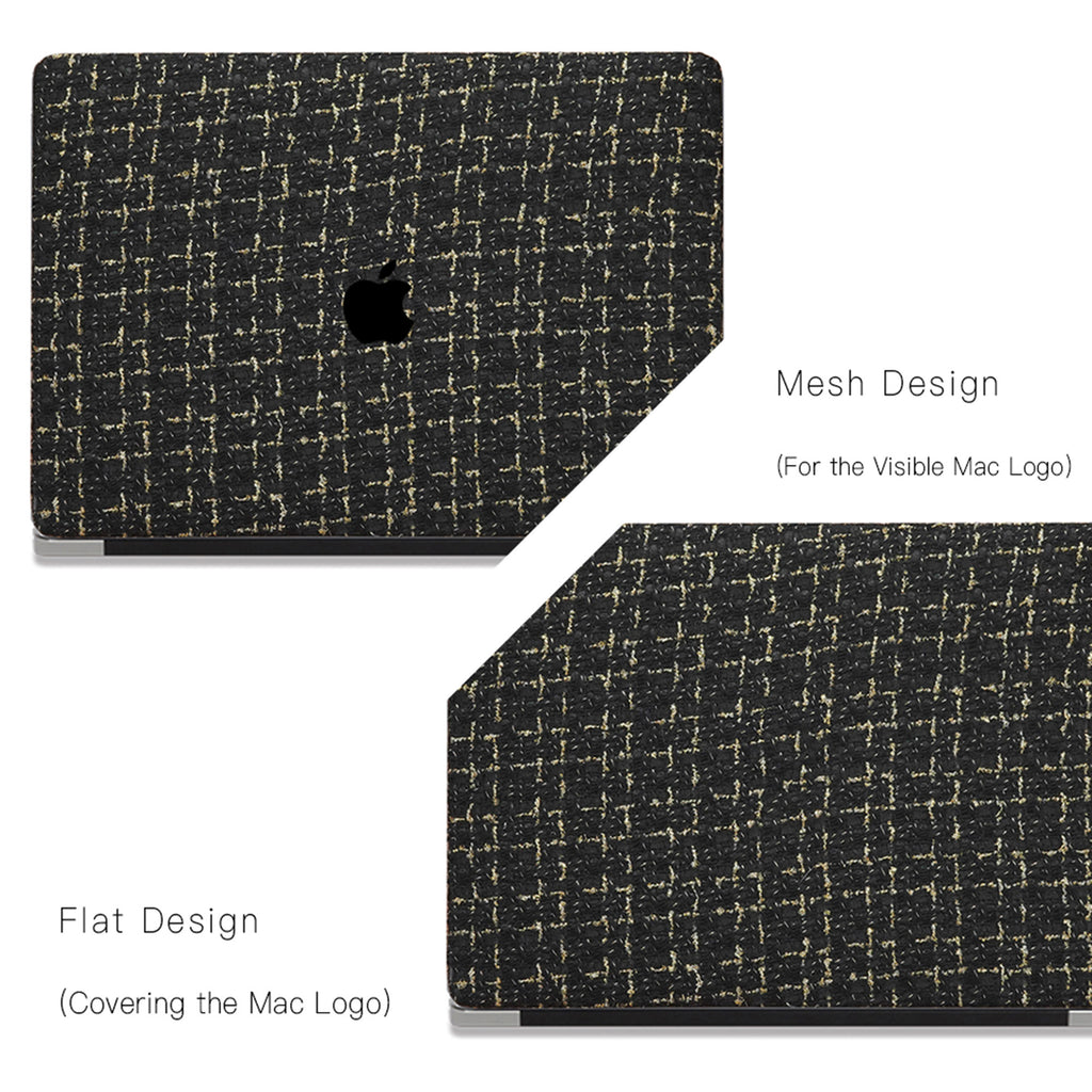 Plain Weave Chanel Style ♾ Pure Black Yarn Woven Mac Case