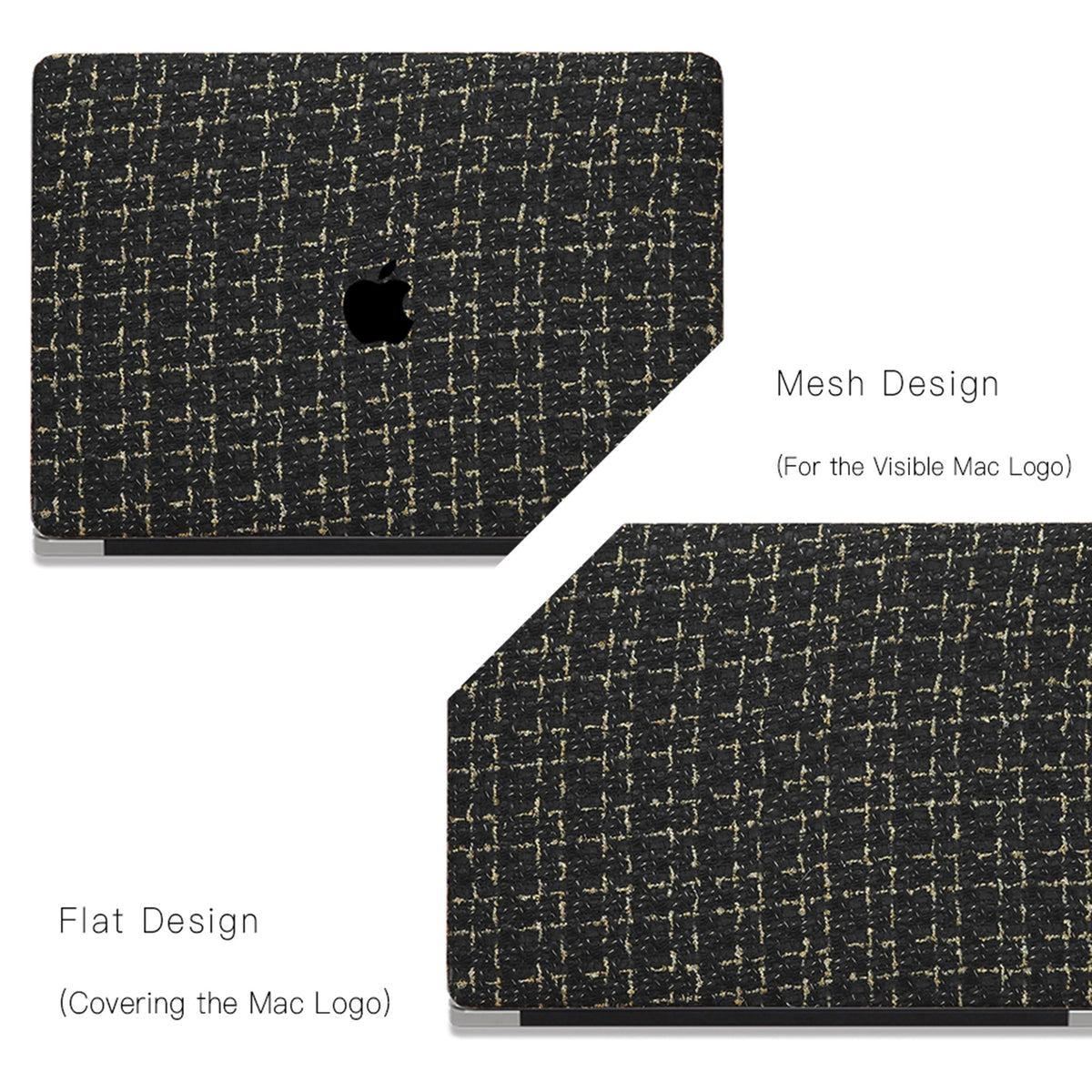 Plain Weave Chanel Style ♾ Pure Black Yarn Woven Mac Case
