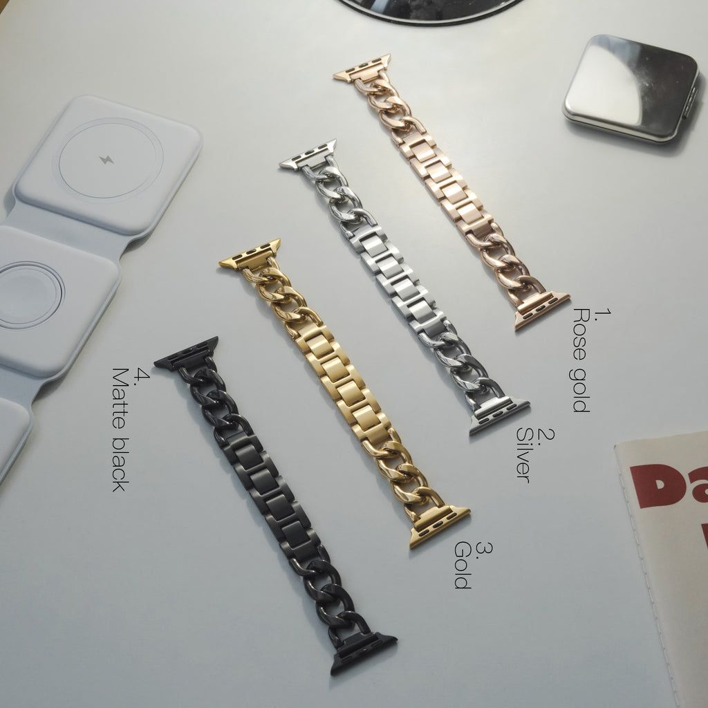 Classic Single Buckle Chain Metal Apple Watch Band