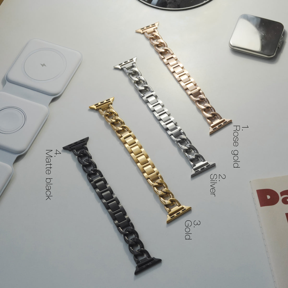 Classic Single Buckle Chain Metal Apple Watch Band