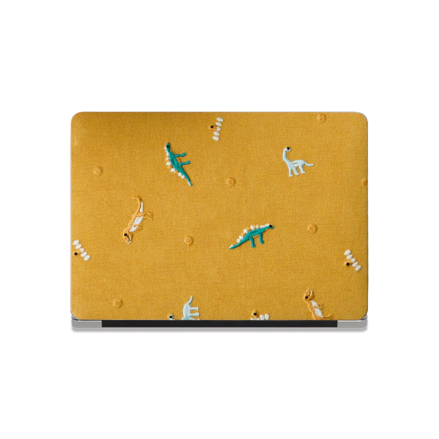 Embroidery Series ♾ Embroidered Yellow – Dinosaur Collection – Premium Stitching  MacBook Case