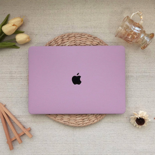 Lilac Lychee Texture Leather Macbook Case