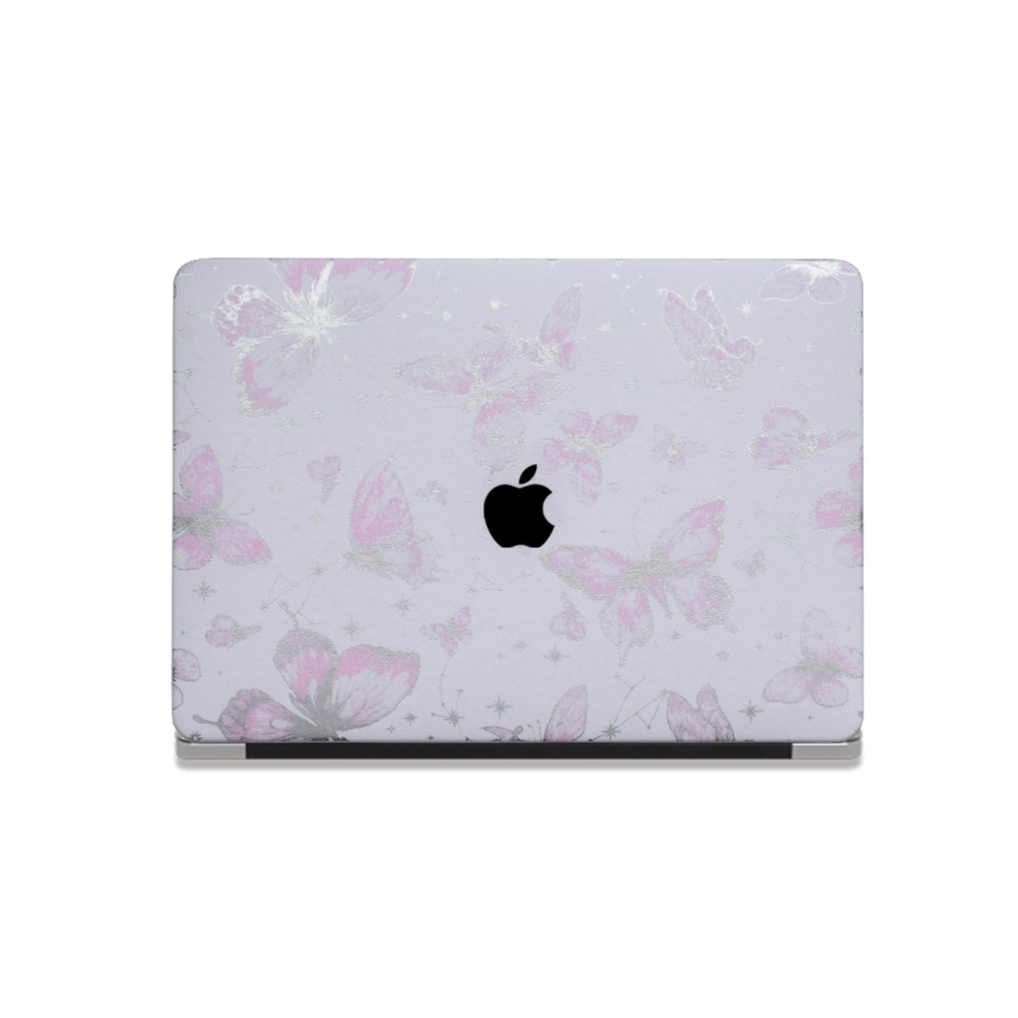 Leather Series ♾ Pink Butterfly Laser-Engraved Macbook Case