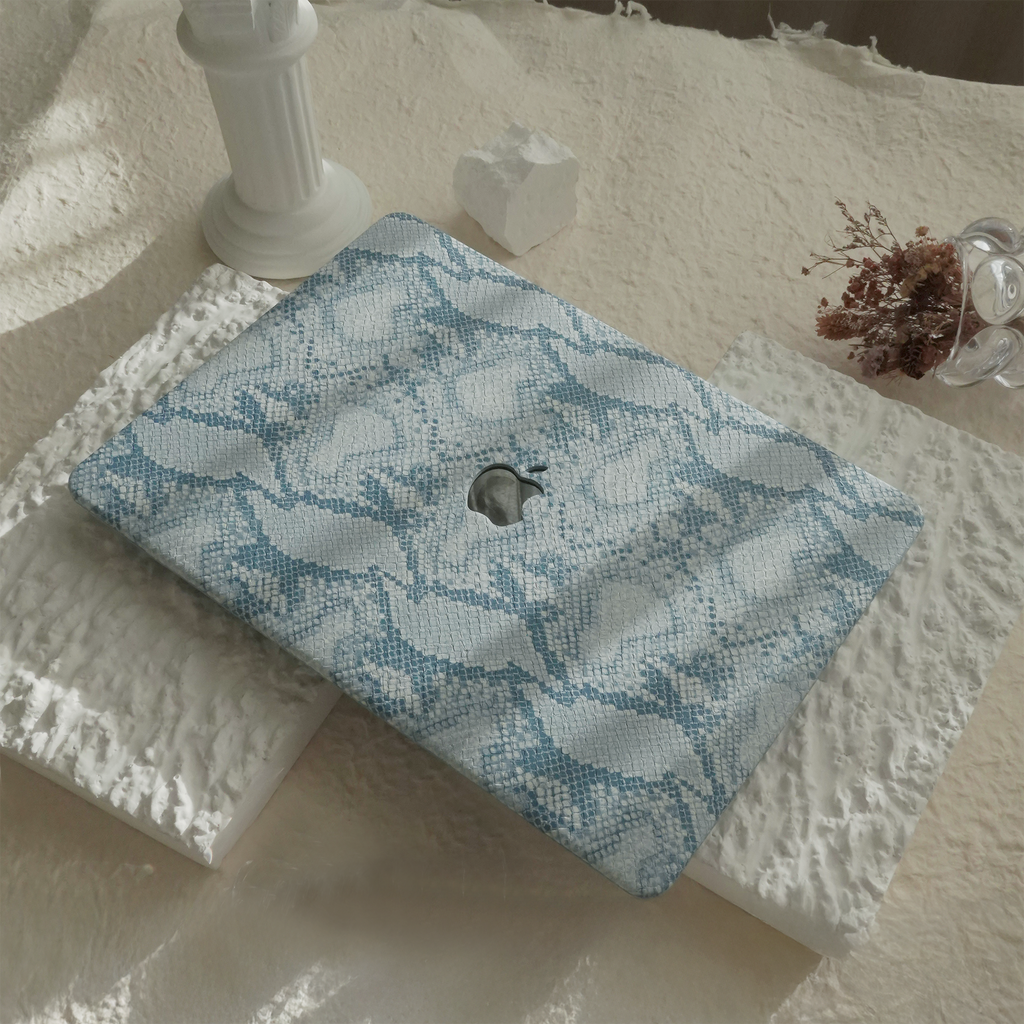 Leather Series ♾ Blue Snake Pattern Leather MacBook Case