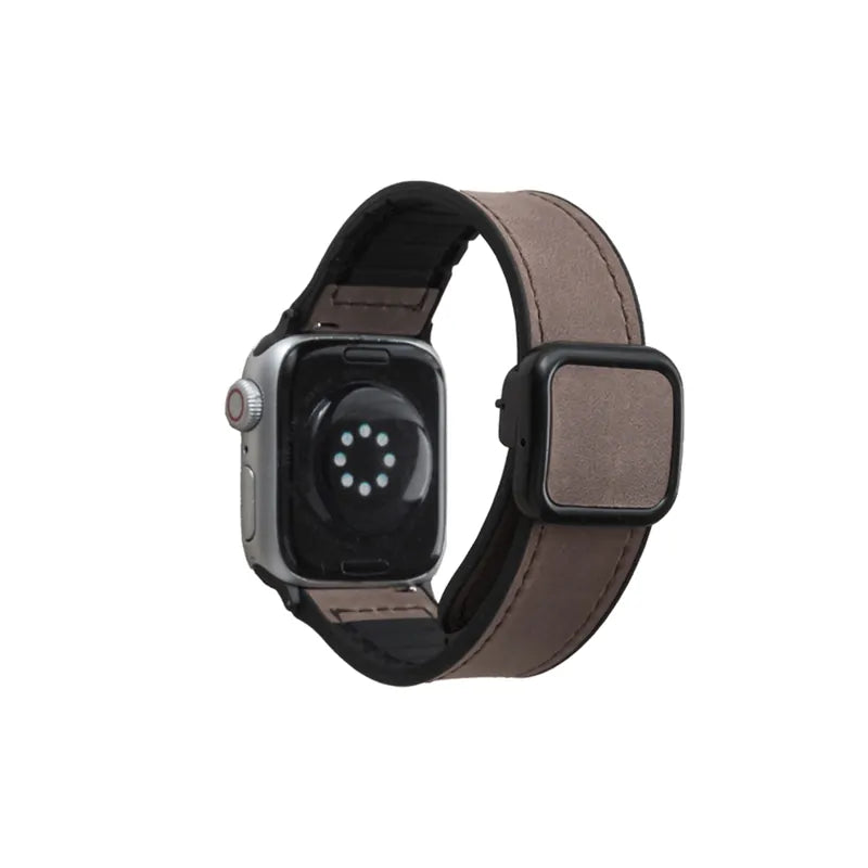 Leather Silicone Magnetic Buckle Apple Watch Band