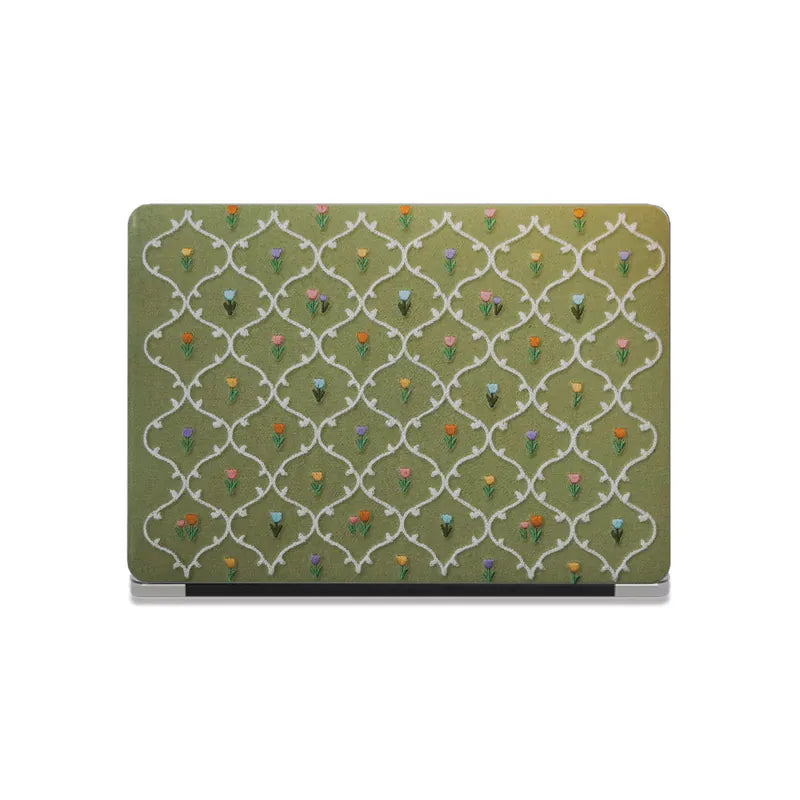 This Is Us Plaid Floral Textured Stitching Little Grass Green Mac Case