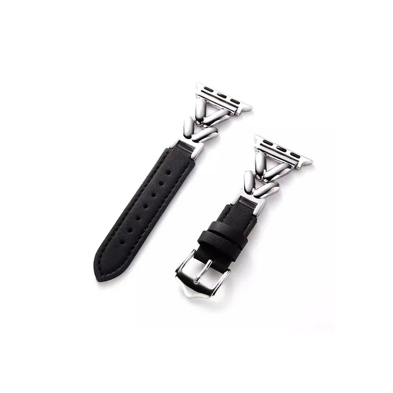 Heart-shaped Twisted Leather Mix Apple Watch Band