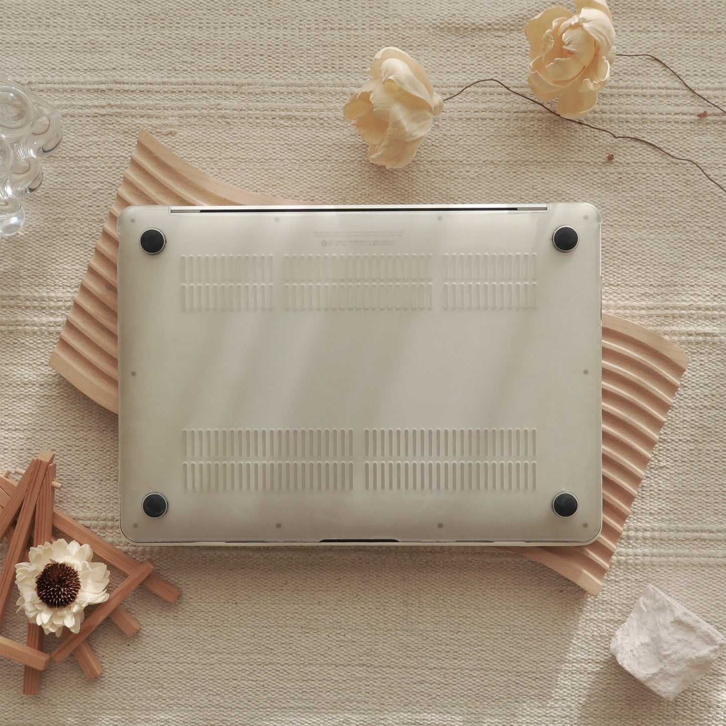 Embossed Flora Dark Brown MacBook Case