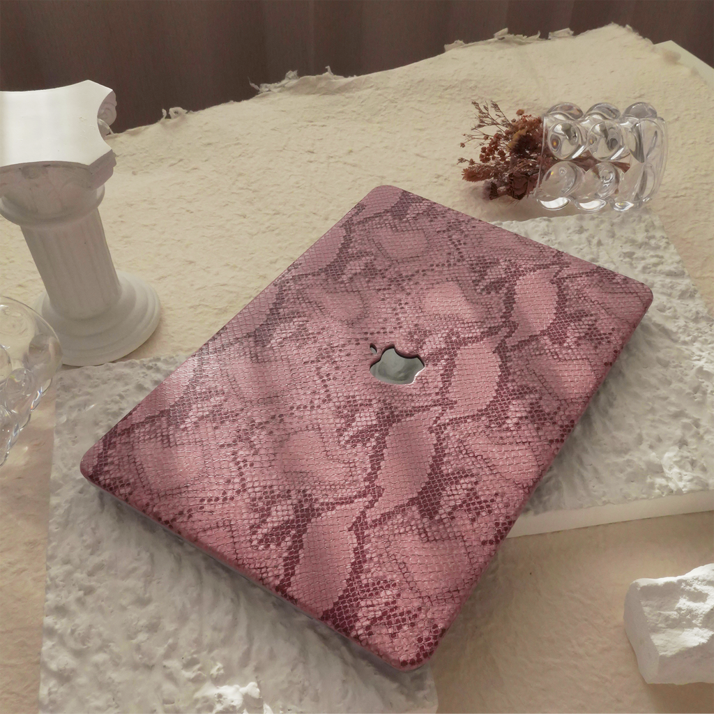 Leather Series ♾ Red Snake Pattern Leather MacBook Case