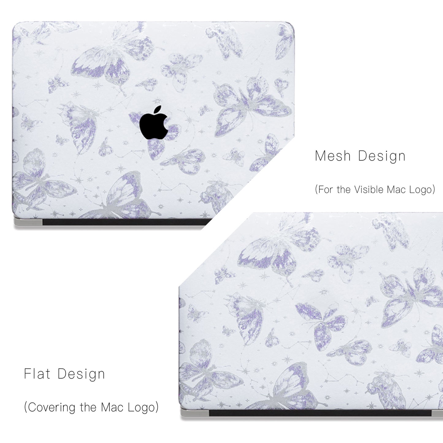Leather Series ♾ Purple Butterfly Laser-Engraved Macbook Case