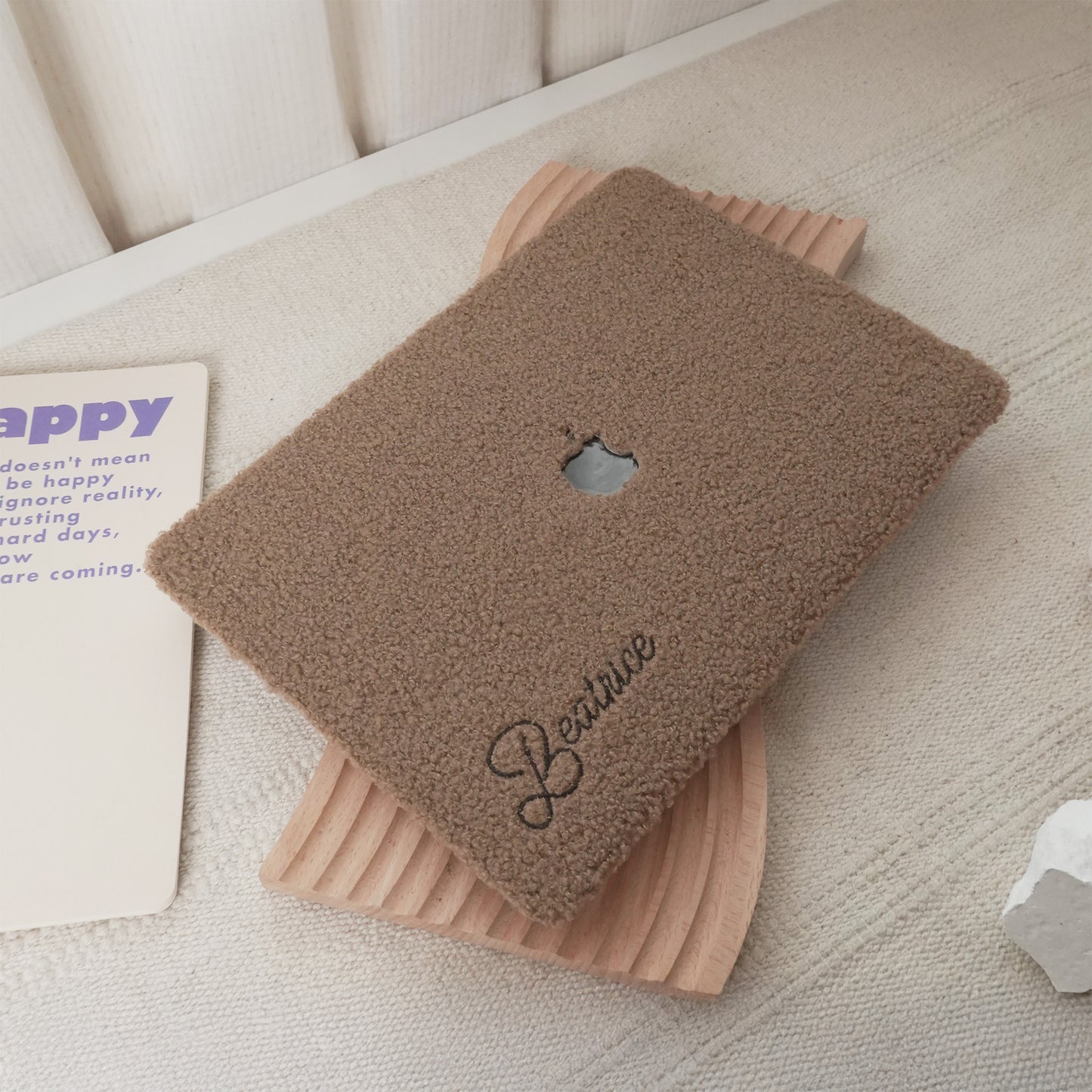 This Is Us Custom Cocoa Brown ♾ Teddy Plush Leather Macbook Case