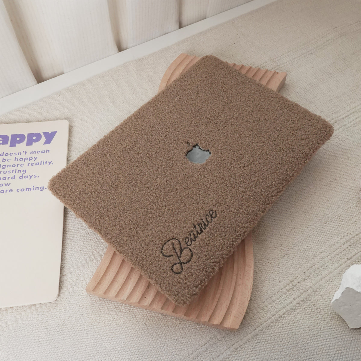 This Is Us Custom Cocoa Brown ♾ Teddy Plush Leather Macbook Case